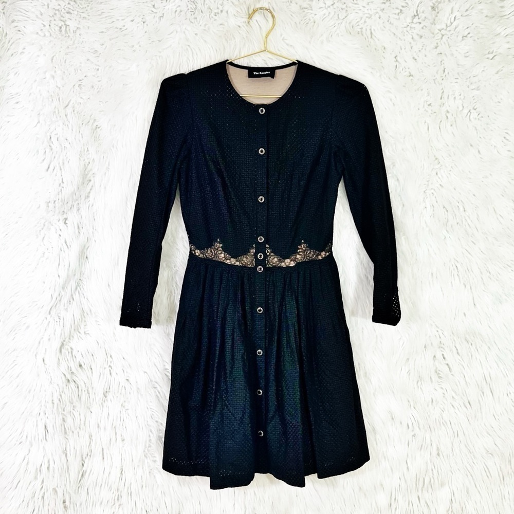 The Kooples textured lace embellished long sleeves dress